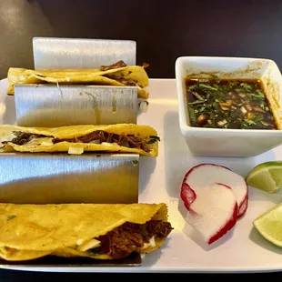 Birria Tacos with Consommé