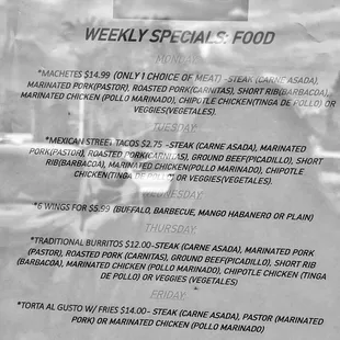 Weekly Specials Taken 9/27/2023