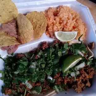 Taco plate with extra cilantro