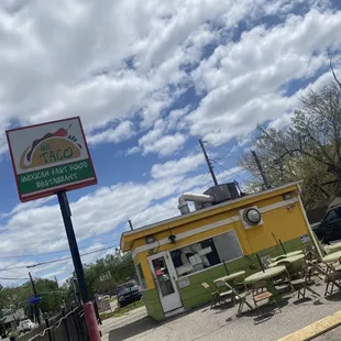 Outdoor layout with the sign