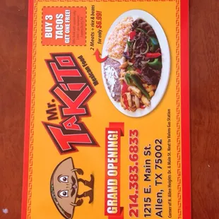 a menu for a chinese restaurant