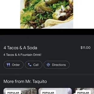 Shows lunch special with salsa and jalapeños but I didn't get what was pictured