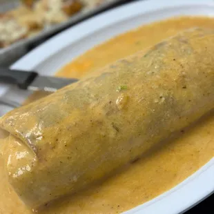 The Don Burrito! Made with our Scratch Made, Don Sauce!