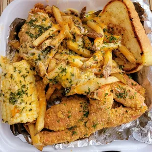 a tray of food