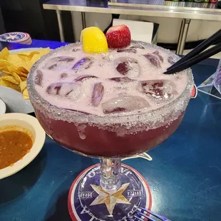 Blueberry marg was very sweet and didn't taste any alcohol