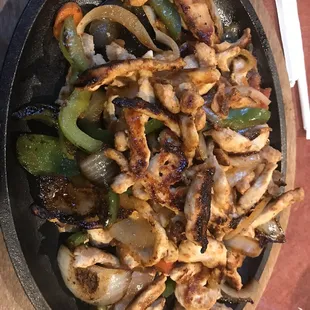 Chicken fajitas. Hot and tasty!