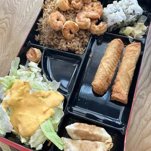 Shrimp with fried rice bento box