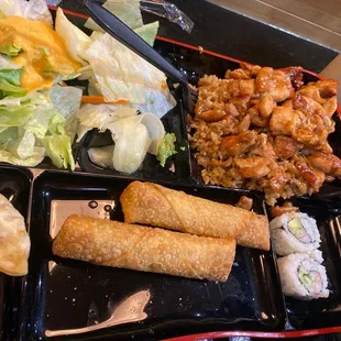 Bento Box with chicken and fried rice