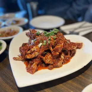 Spicy marinated crab