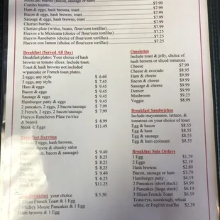 menu