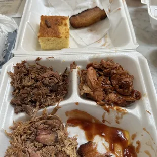 5 meat sampler minus the rib I ate and 1/2 the belly.