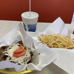 Gyro and Gyro with Fries and Drink