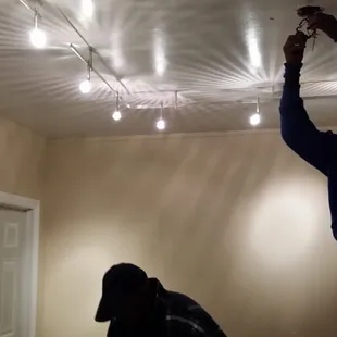 Putting together the shop.