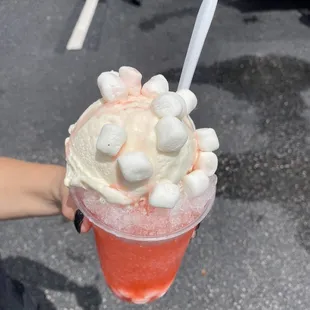 Watermelon Snowball with Marshmallows