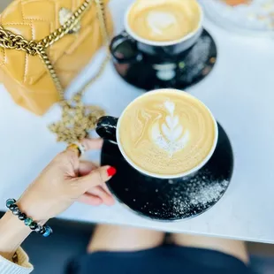 Salted caramel lavender lattes