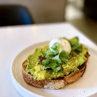 Avocado, Curry, Mustard Seed, Lime Toast (added soft-boiled egg)