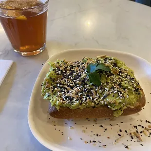 Apple cider and avocado toast