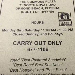 Hours, INCLUDING Saturdays