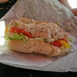 6 inch chicken salad sub, &quot;All the way&quot;