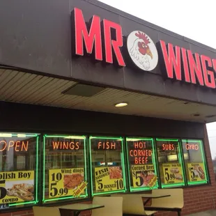 Mr. Wings has great fries with sauce!