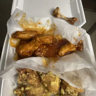 12 Piece wing combo mango habanero/ garlic parm. BOMB!!!