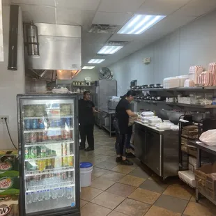the inside of a restaurant kitchen