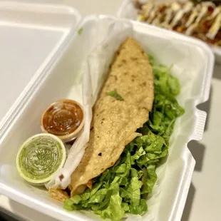 Quesadilla with chicken tinga