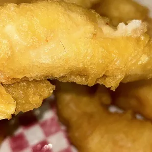 chicken finger with hair.