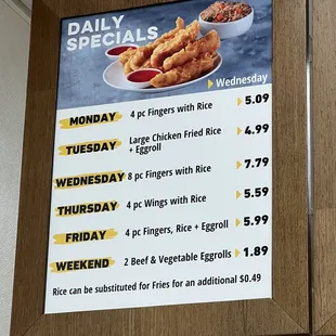 a menu