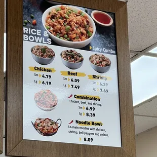a menu