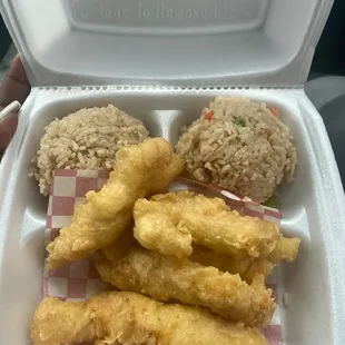 Fingers with fried rice