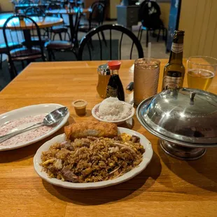 Table service with pork fried rice