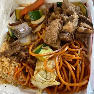 a take out box of food