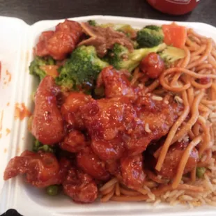 a take out box of food