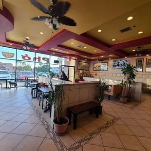 the inside of a restaurant