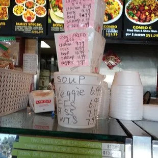 Cost of soups- reasonable-they make fresh to order