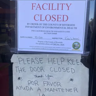 Health Dept shut them down!