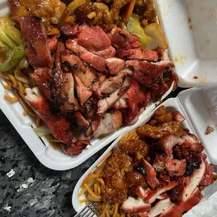 good portions  Teriyaki Chicken Orange Chicken Kung Pao Chicken chow mein