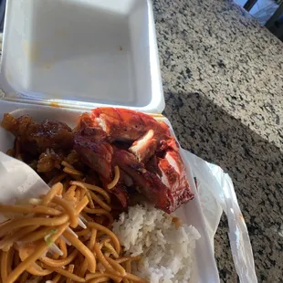 Teriyaki Chicken Spicy Orange Chicken and dry no flavor chowmein
