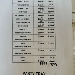 menu