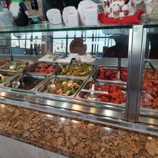 Great food spicy pork ribs , tereyaki chicken , bbq chicken , spicyborange chicken