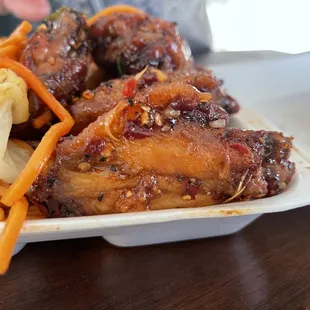 a close up of a plate of food
