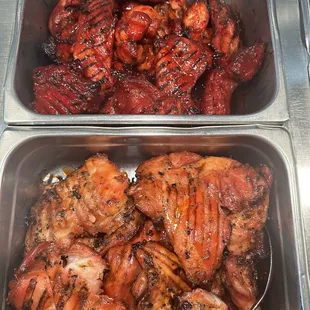 Barbecue pork.  Teriyaki chicken.