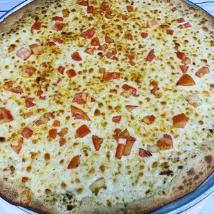 Homemade crab dip pizza