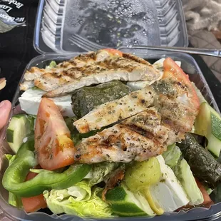 Super Greek Salad with Chicken