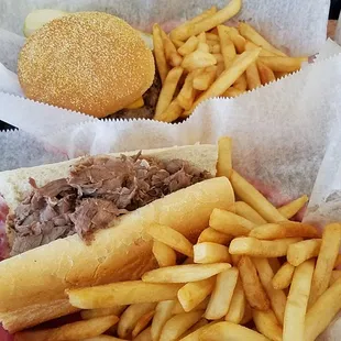 Italian Beef and Cheese burger meals