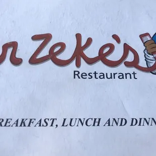 a sign for the restaurant
