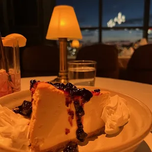 New York Style Cheesecake with Blackberry Compote