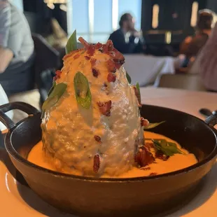 Potato volcano (minus the sour cream for my picky husband)