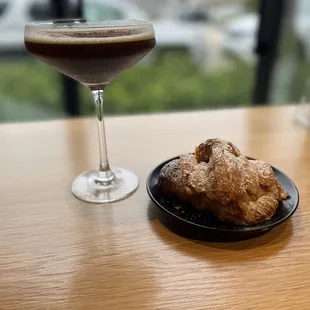 Espresso martini and almond croissant